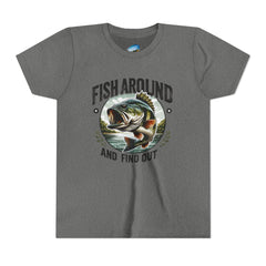 Youth Fishing T-Shirt - "Fish Around and Find Out" Graphic Tee