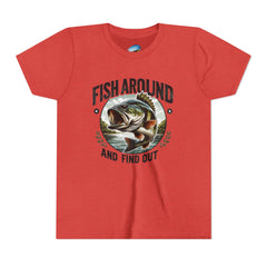 Youth Fishing T-Shirt - "Fish Around and Find Out" Graphic Tee