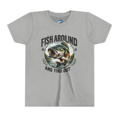 Youth Fishing T-Shirt - "Fish Around and Find Out" Graphic Tee