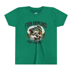 Youth Fishing T-Shirt - "Fish Around and Find Out" Graphic Tee