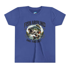 Youth Fishing T-Shirt - "Fish Around and Find Out" Graphic Tee