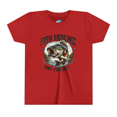 Youth Fishing T-Shirt - "Fish Around and Find Out" Graphic Tee